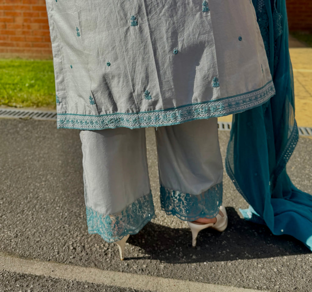 3PC Powder Blue Luxury Lawn