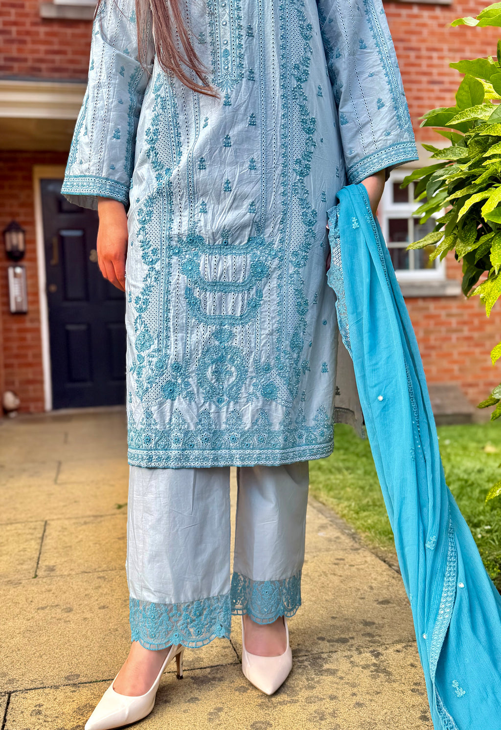 3PC Powder Blue Luxury Lawn