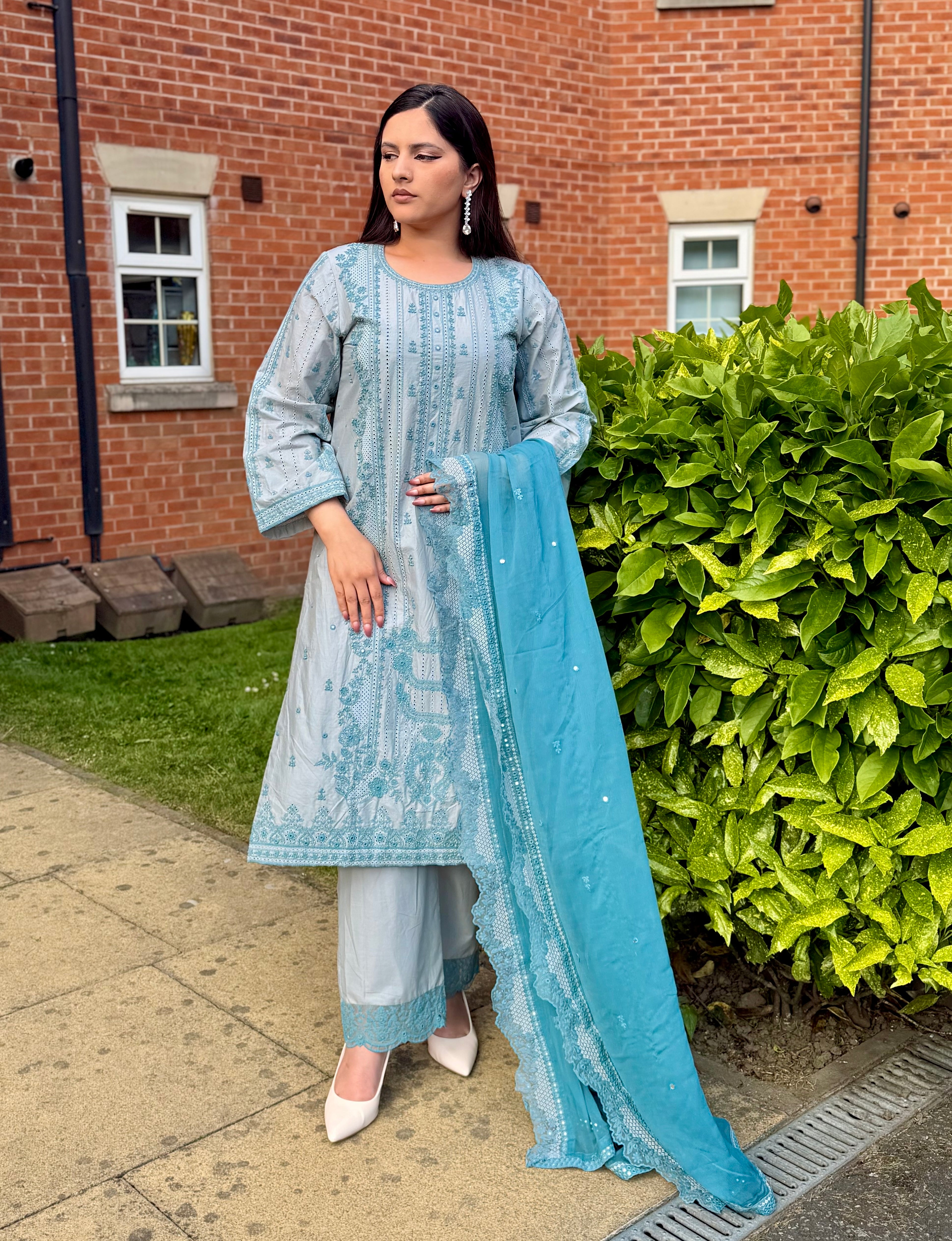 3PC Powder Blue Luxury Lawn