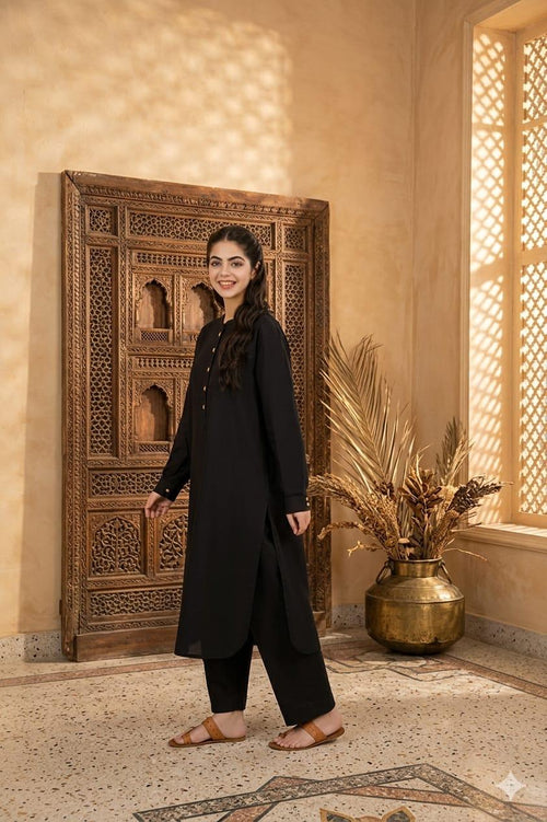 2PC Black Cotton