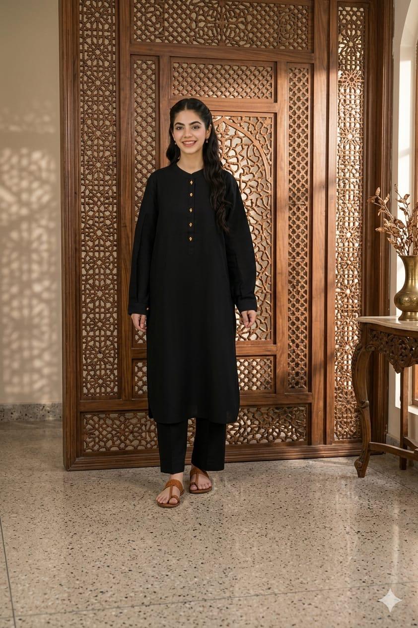 2PC Black Cotton