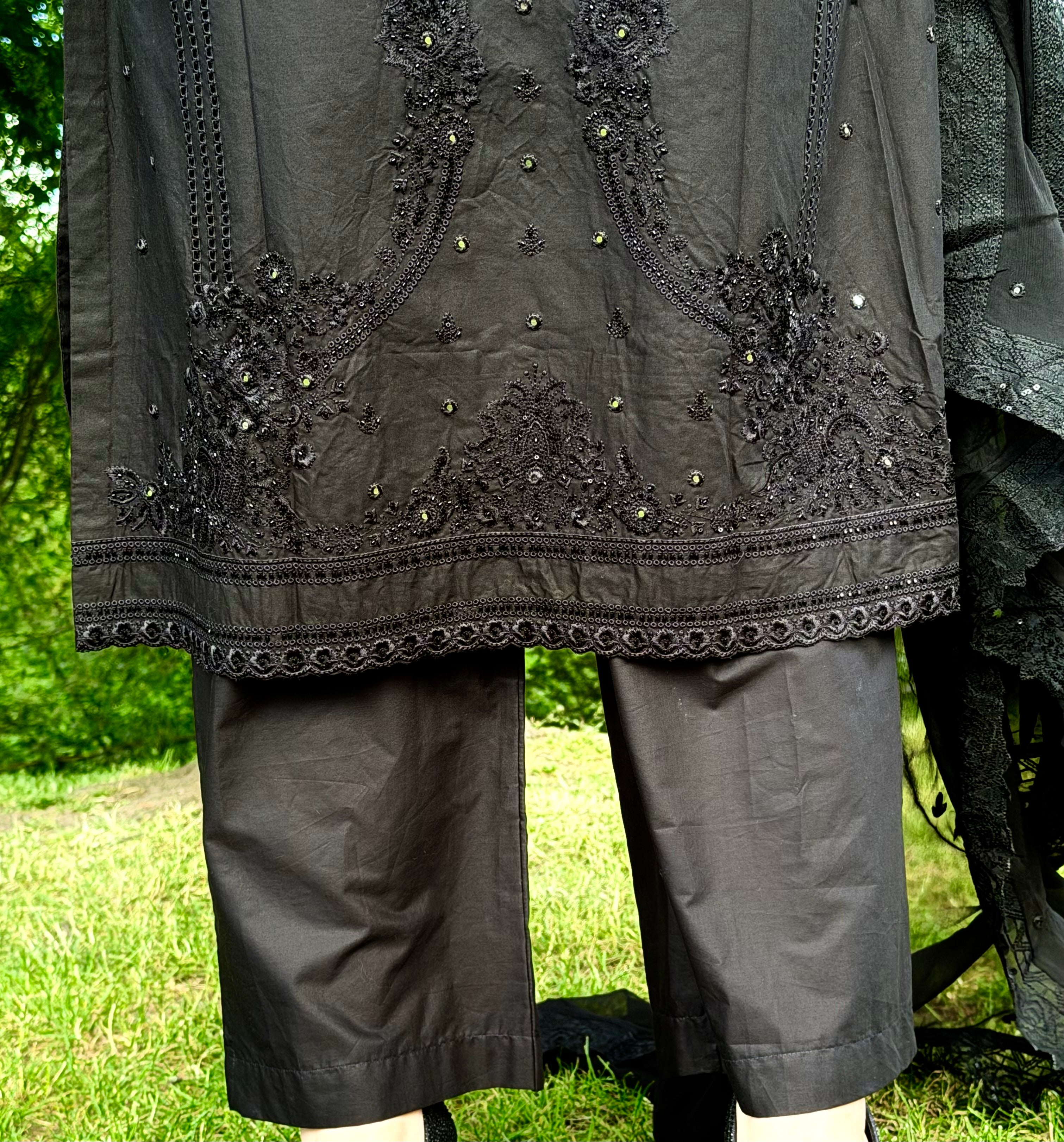 3PC Black Luxury Lawn
