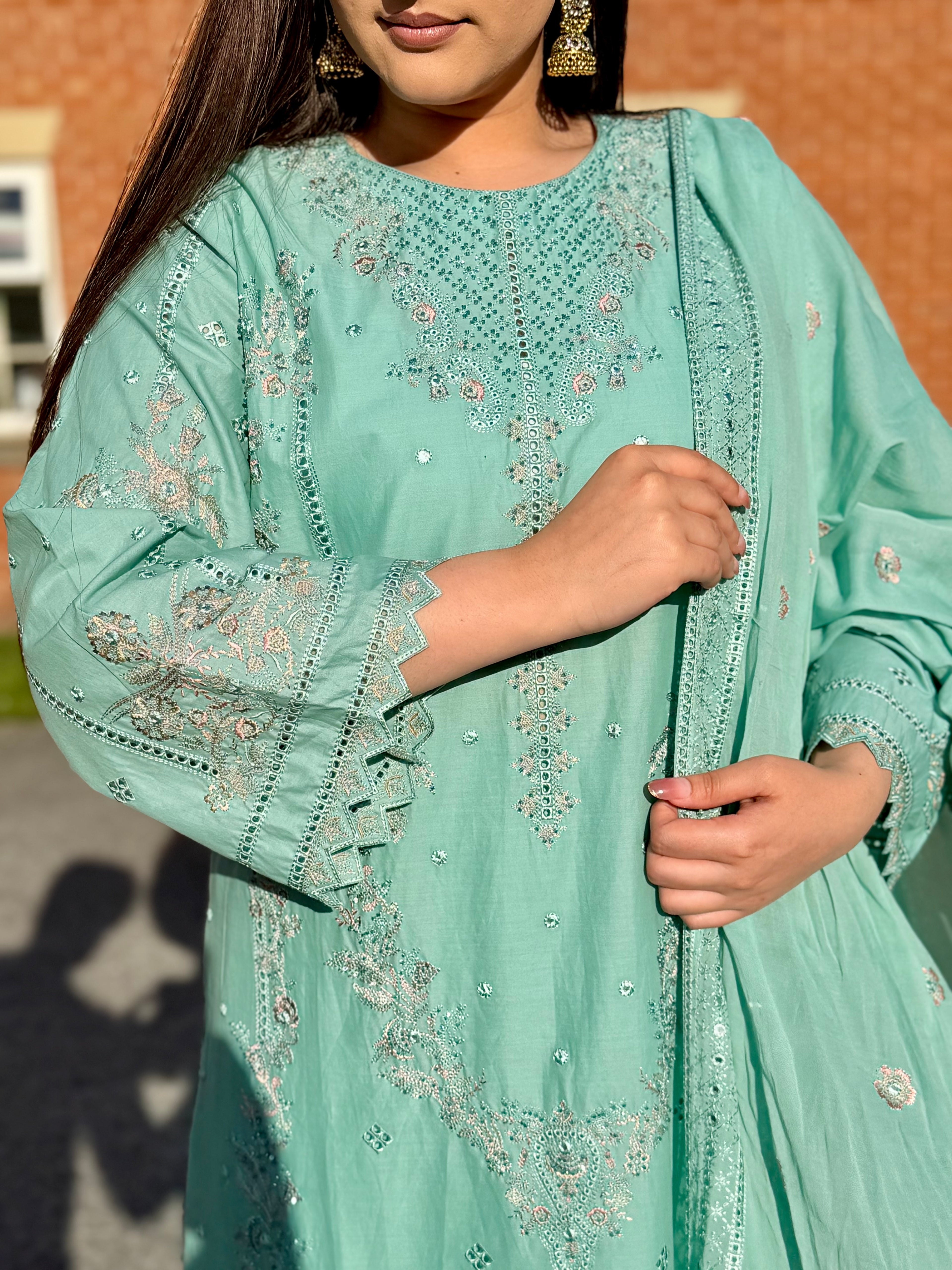 3PC Luxury Lawn Mint Green