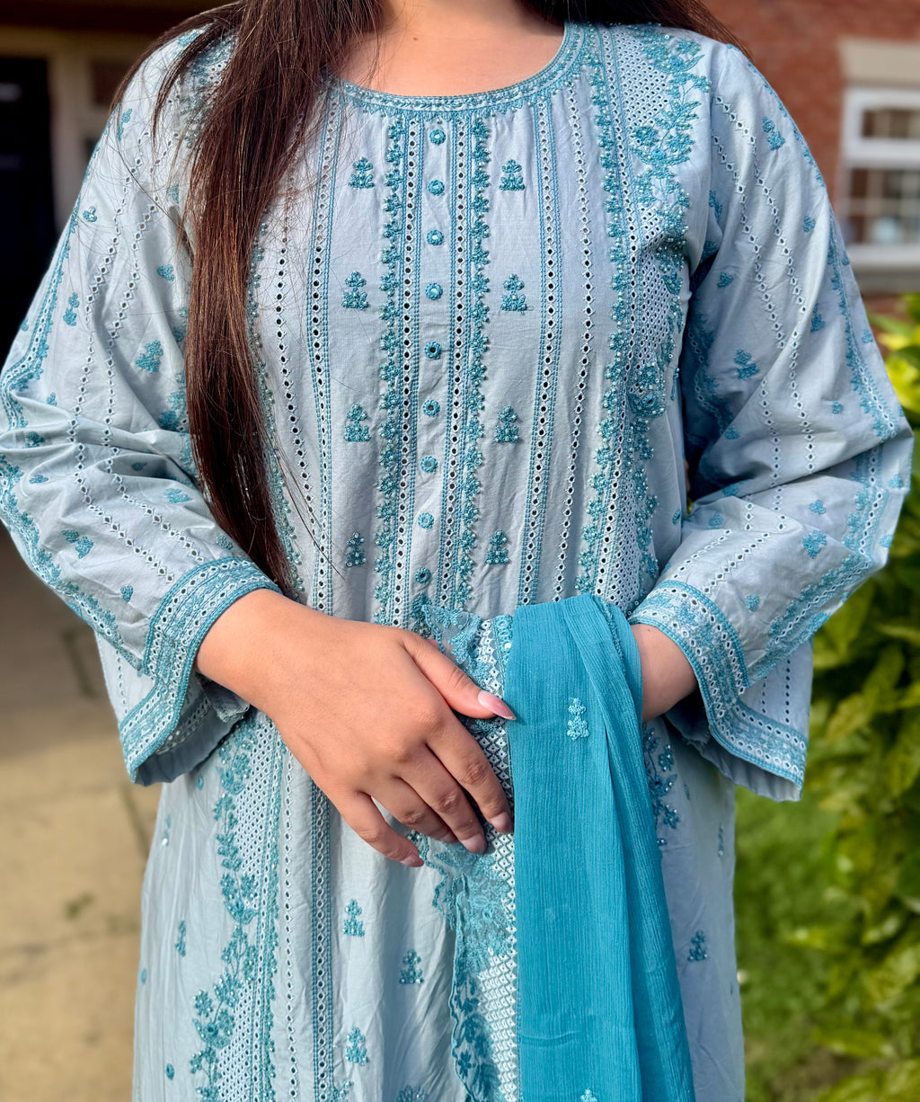 3PC Powder Blue Luxury Lawn