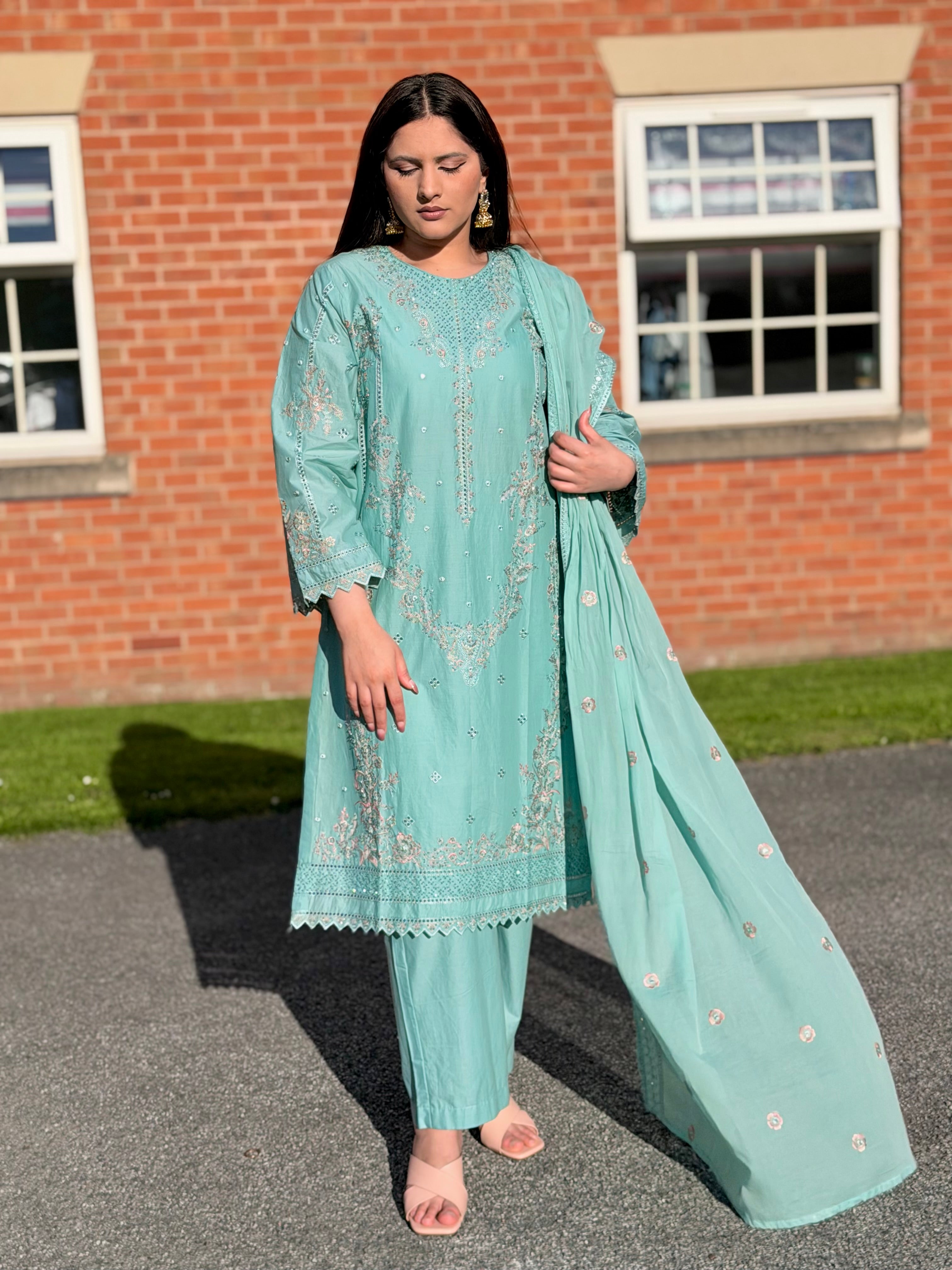 3PC Luxury Lawn Mint Green