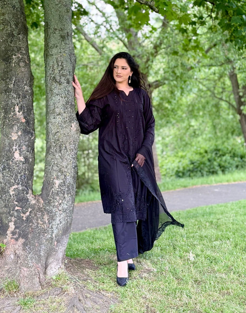 3PC Black Luxury Lawn