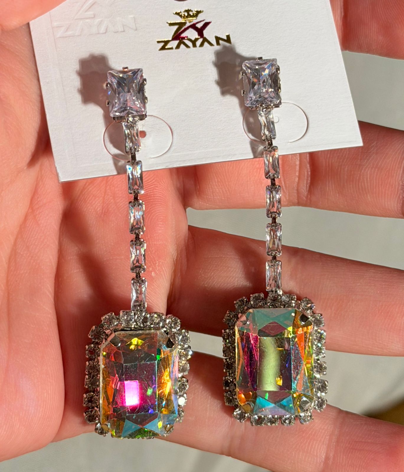 Midnight Emerald Cut Drop Earrings