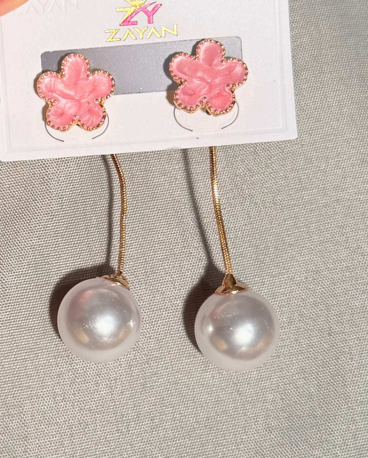 Floral Pearl Drop Earrings