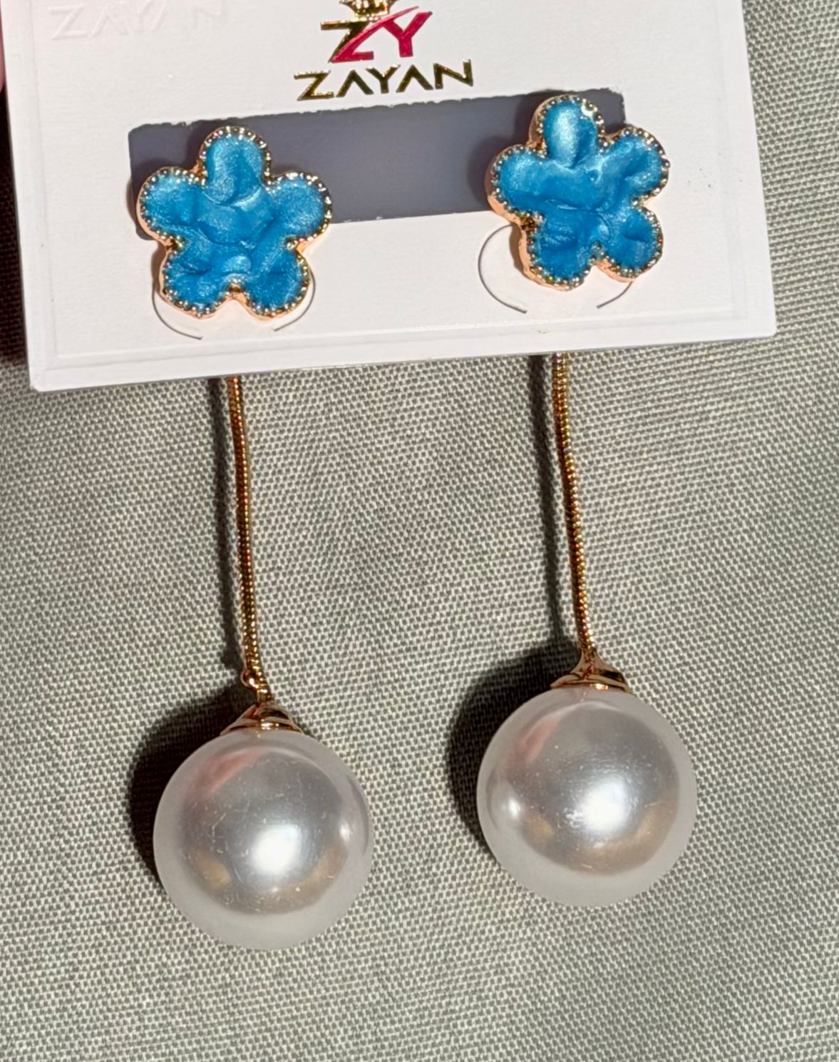 Floral Pearl Drop Earrings
