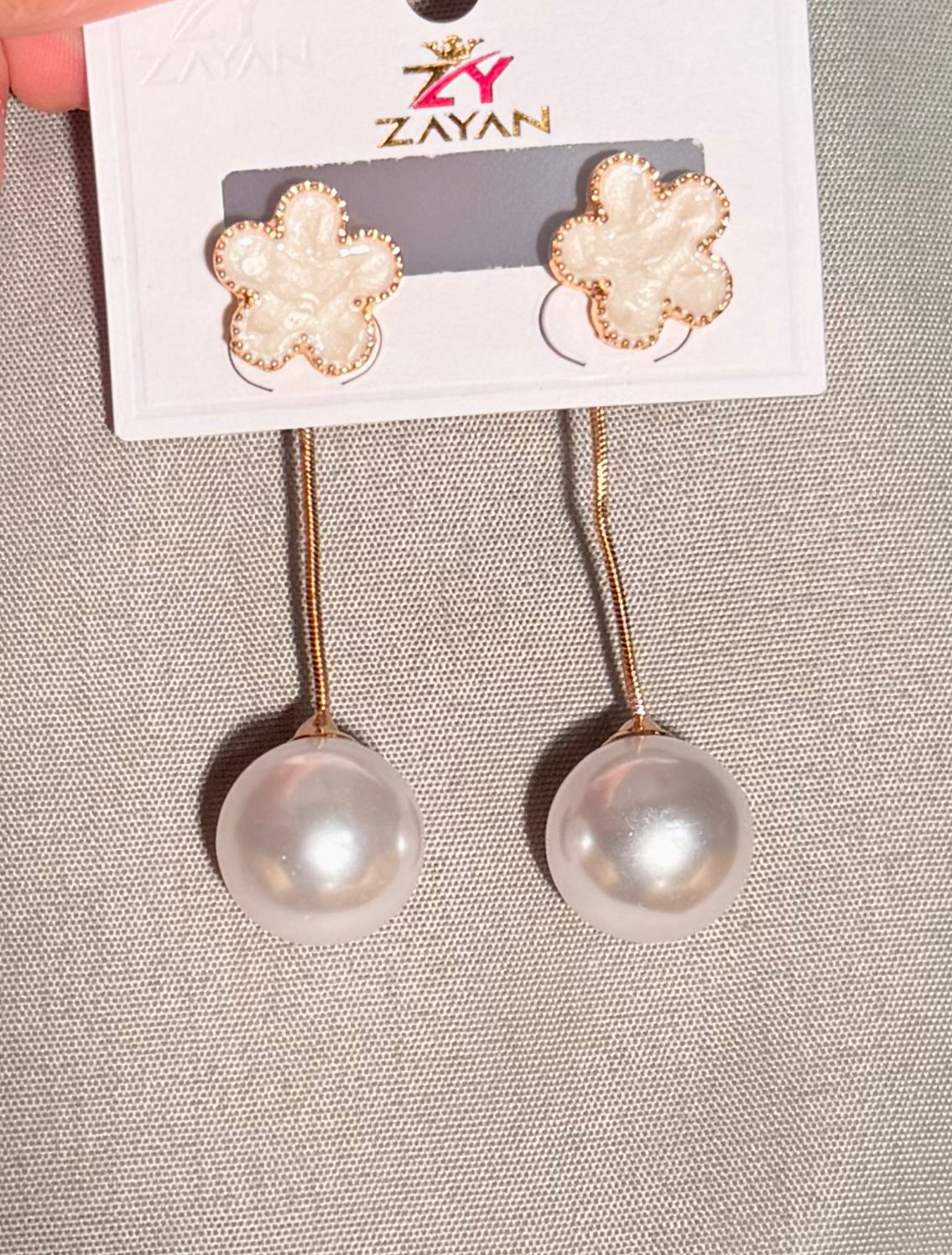 Floral Pearl Drop Earrings