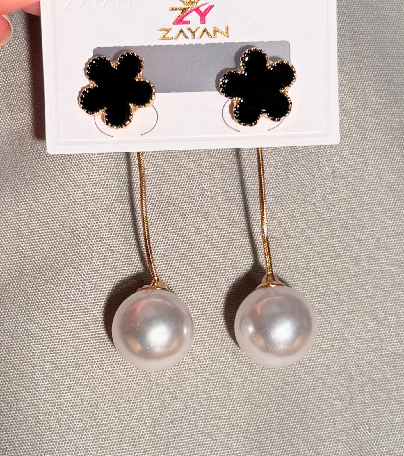 Floral Pearl Drop Earrings