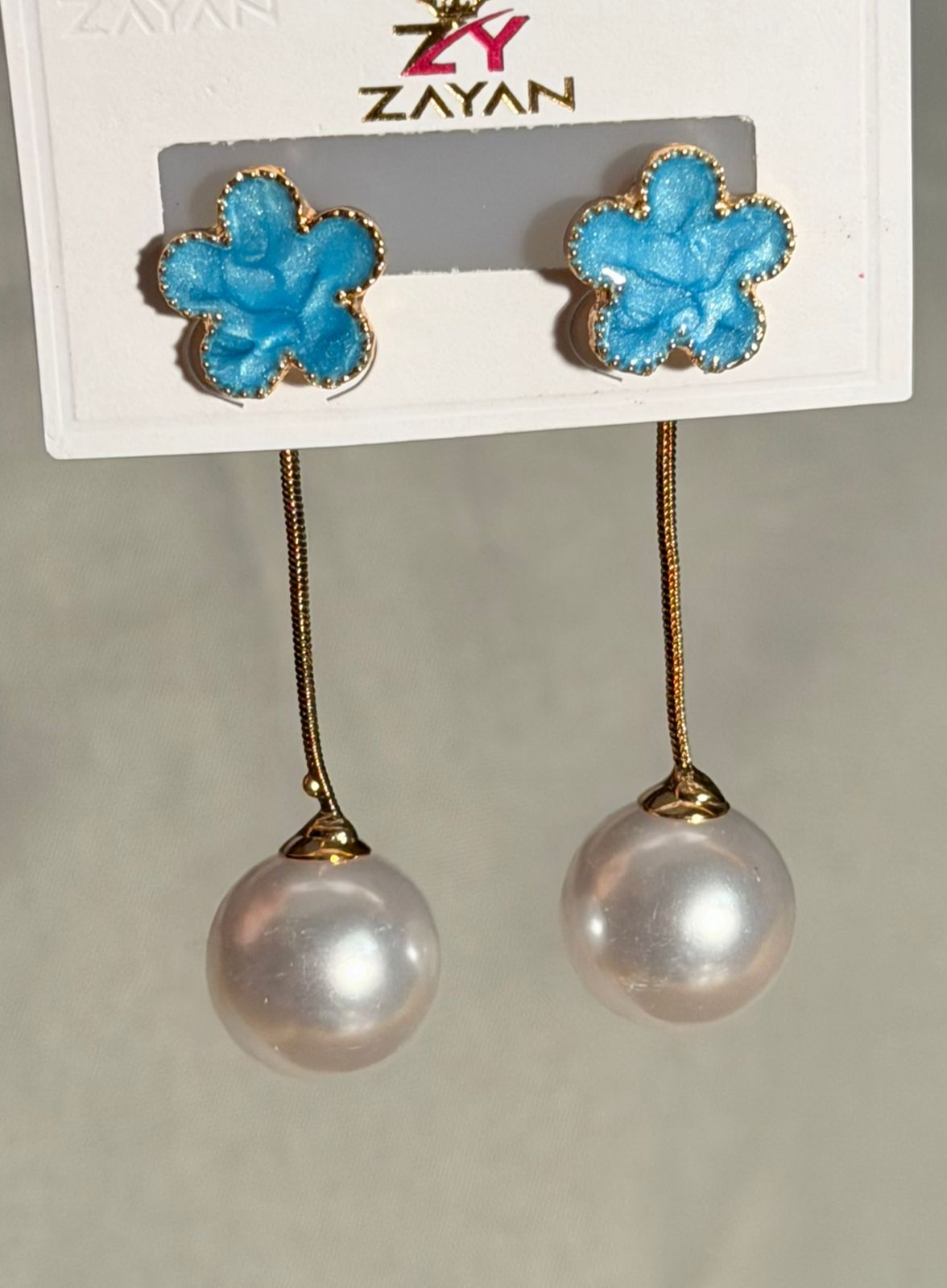 Floral Pearl Drop Earrings