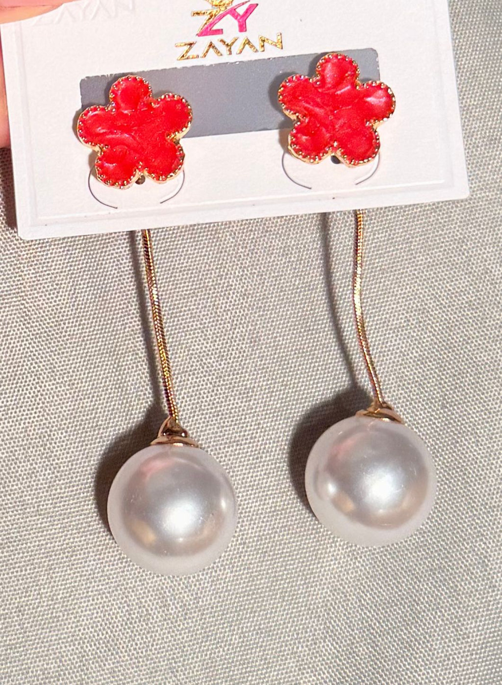 Floral Pearl Drop Earrings