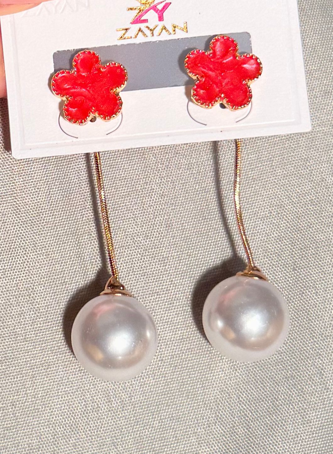 Floral Pearl Drop Earrings