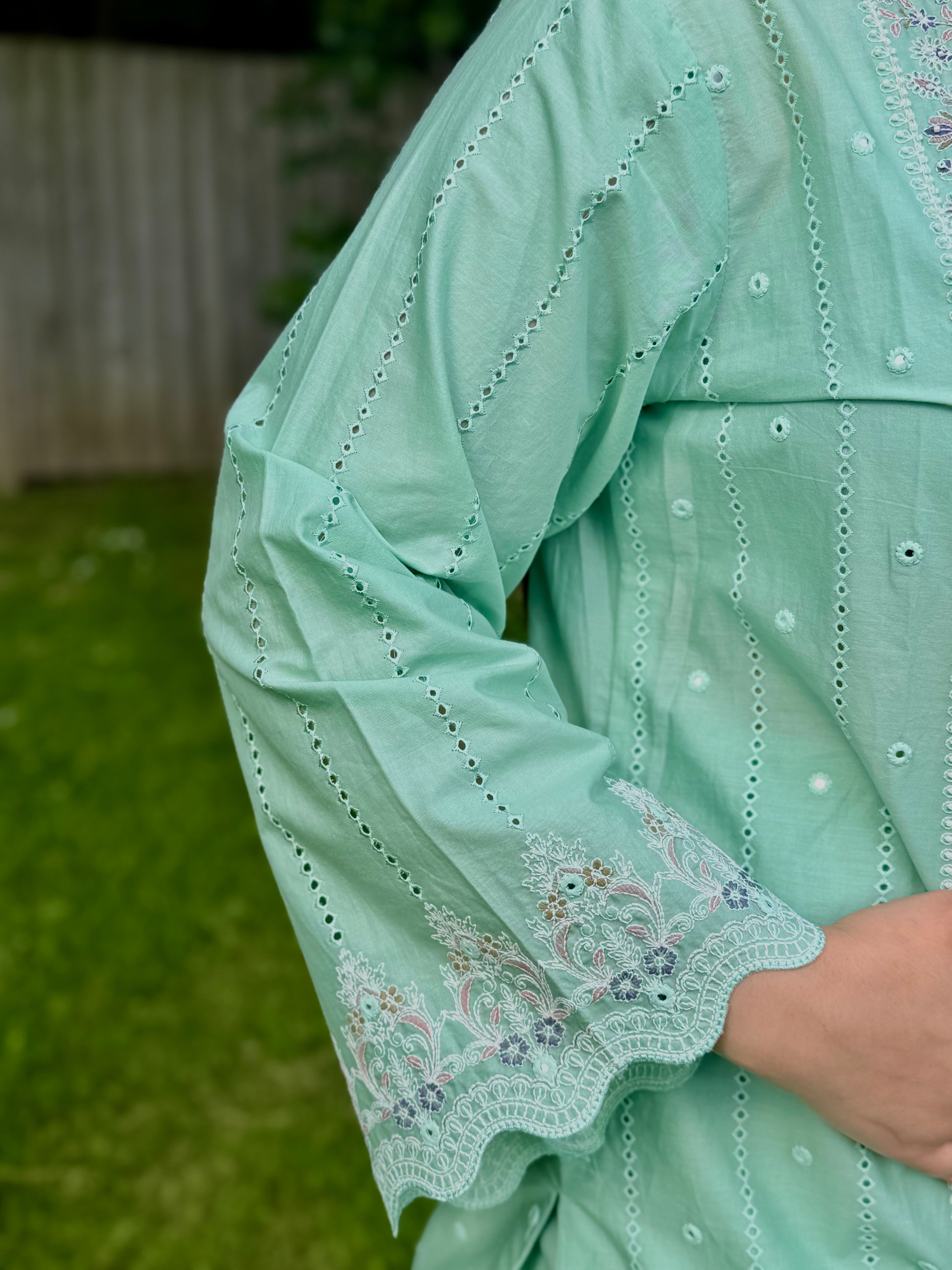 3PC Pastel Mint Green Luxury Lawn