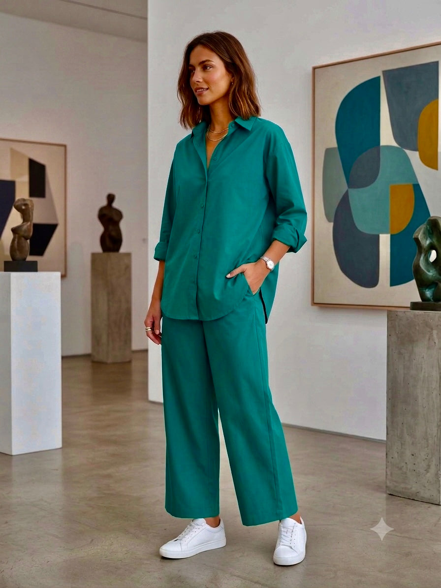 Co-ord set - Pine Green - Premium Lawn Cotton