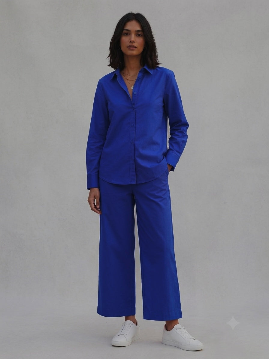 Co-ord set - Midnight Blue - Premium Lawn Cotton