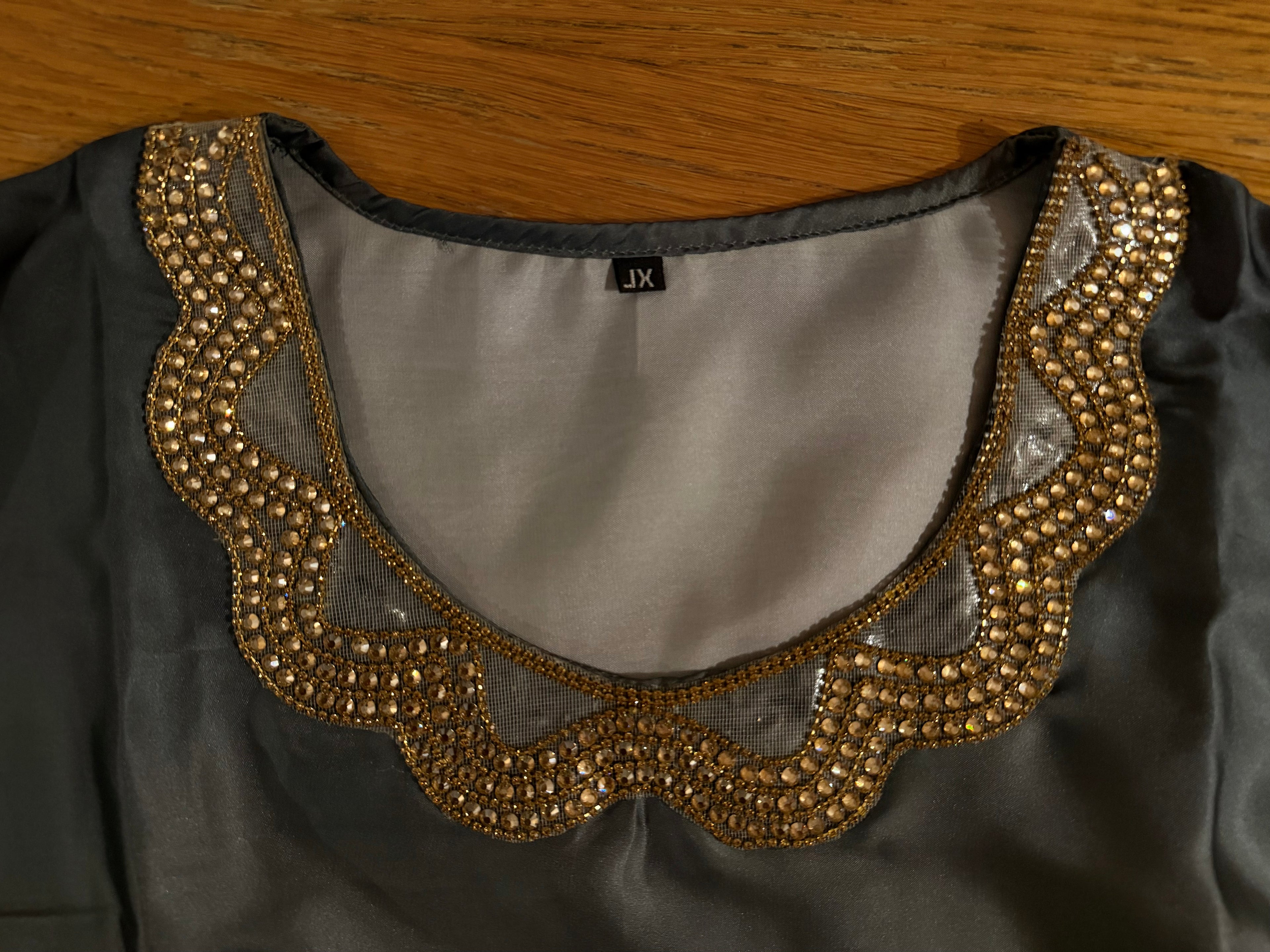 Kaftan Dress – Charcoal & Sunset Rust