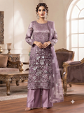 Mauve Lavendar Stonework & Sequin work Dress
