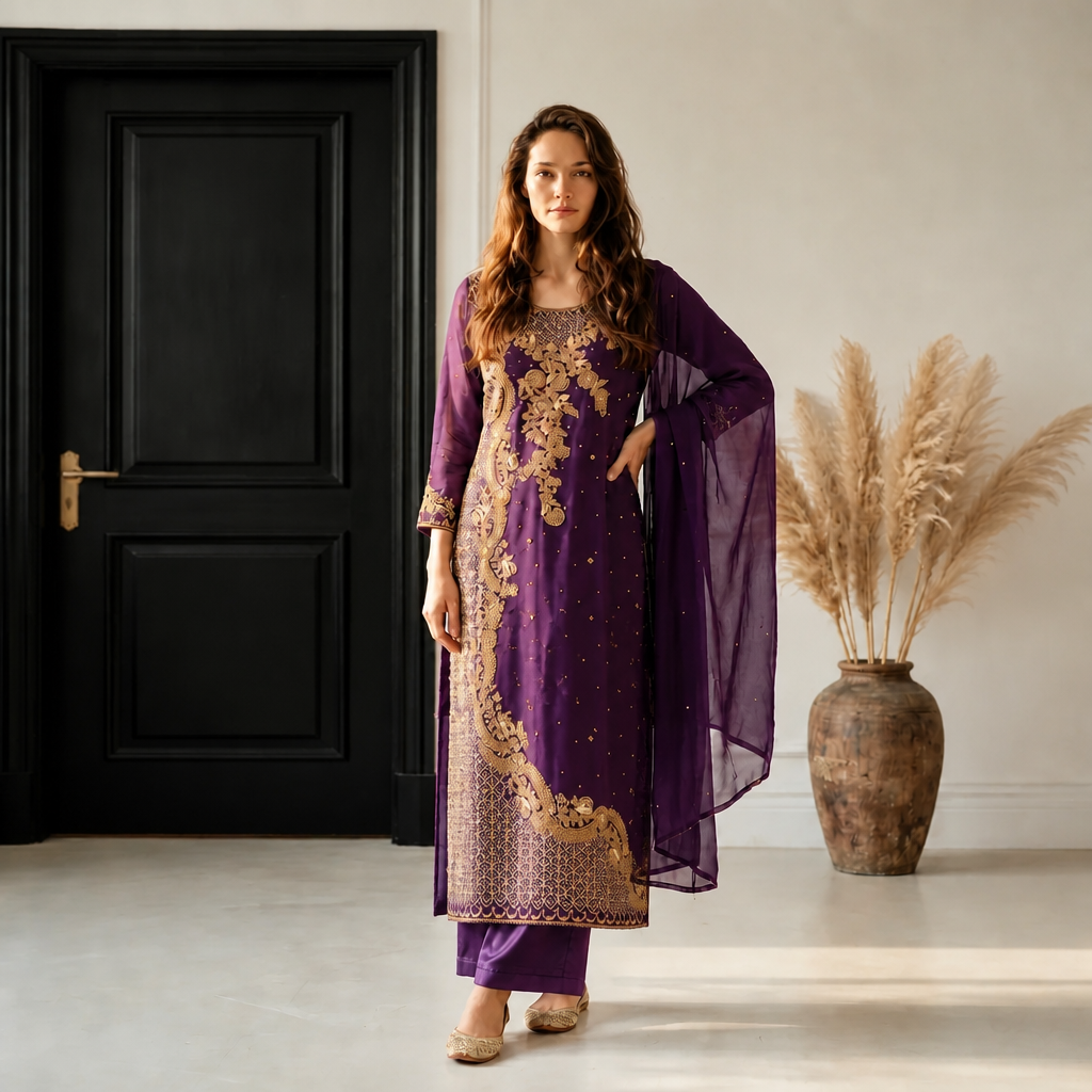 Royal Purple 3-Piece Fancy Dress