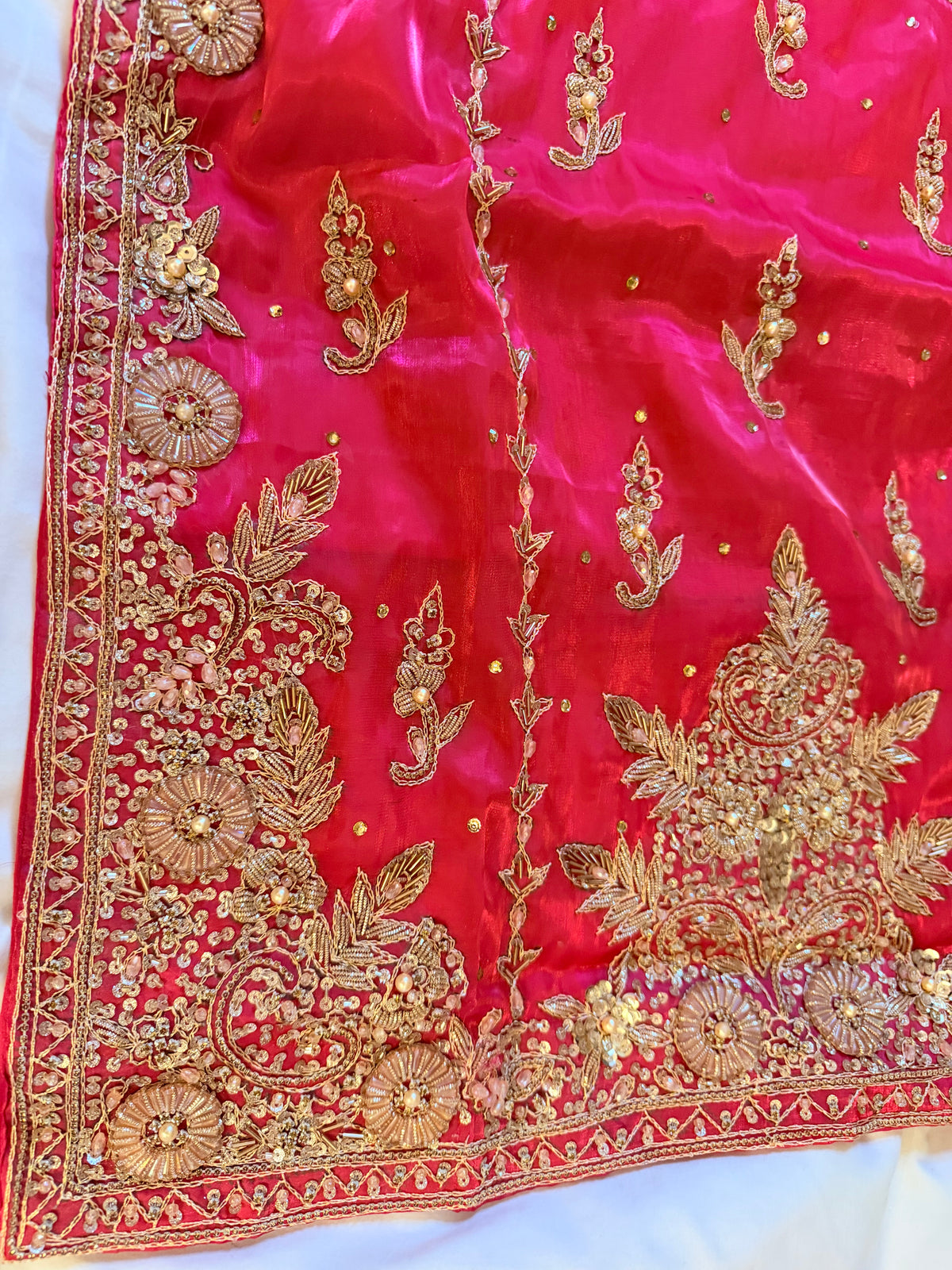 Magenta Pink Silk 3-Piece Fancy Dress