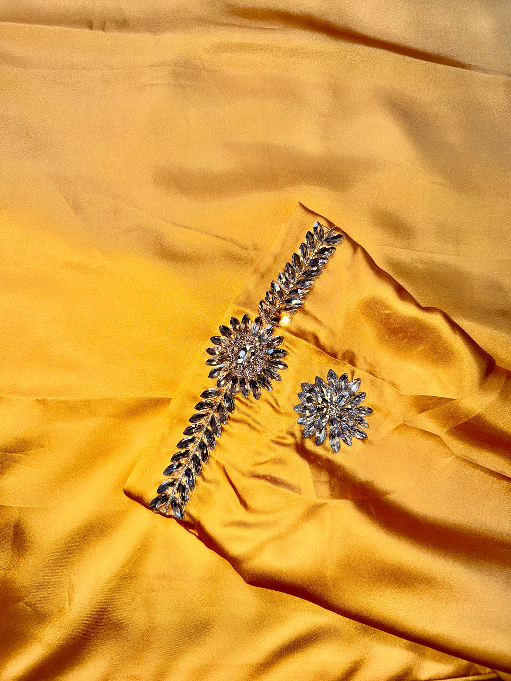 Sunset Ombré Silk Kaftan Dress with Crystal & Rhinestone Embellishments