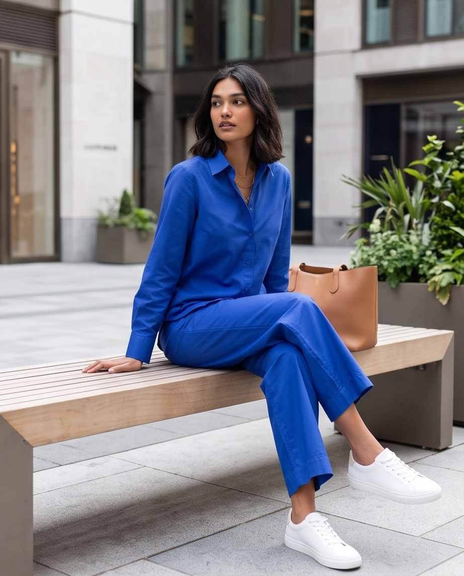 Co-ord set - Midnight Blue - Premium Lawn Cotton
