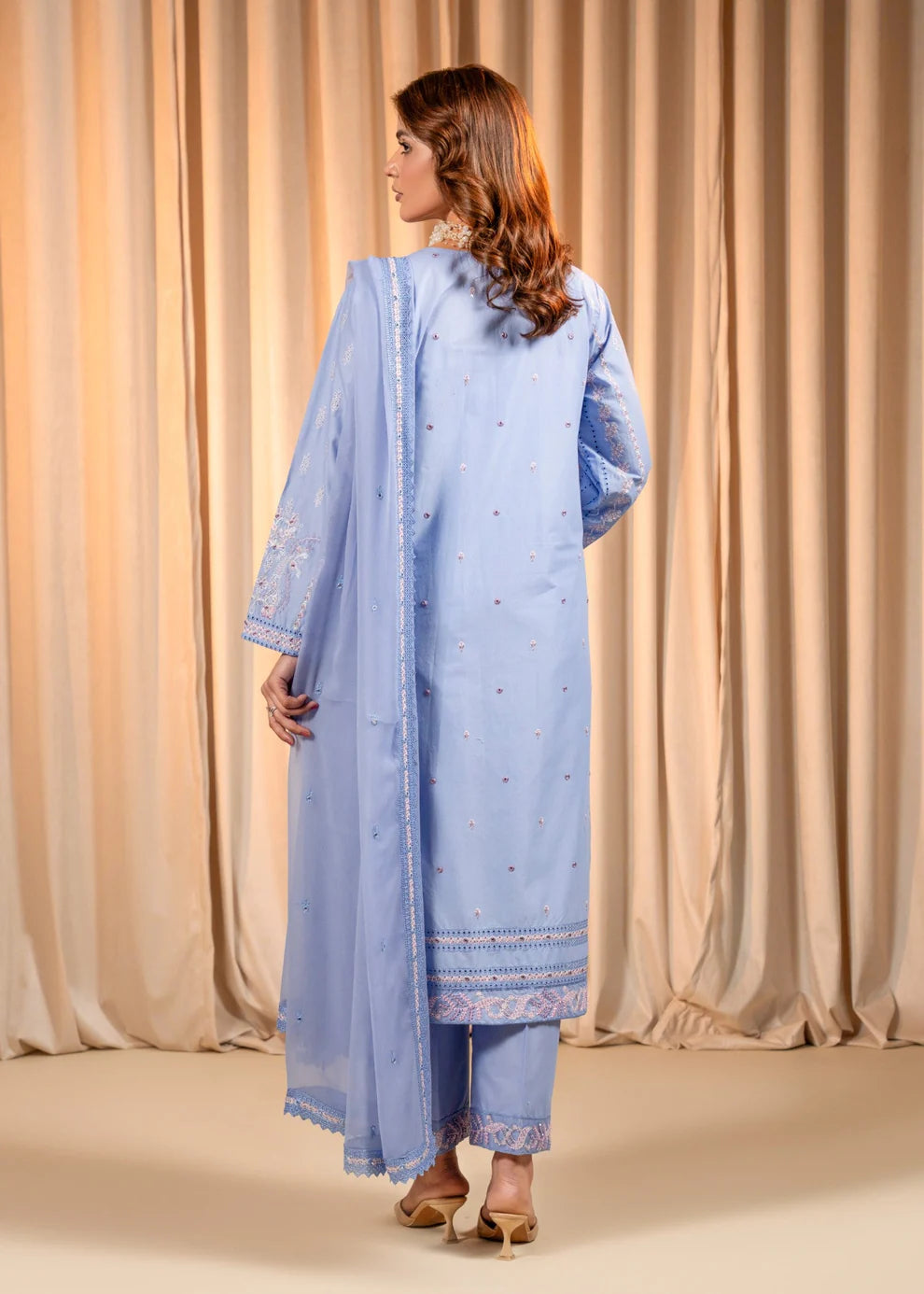 3PC Lavender Blue Luxury Lawn