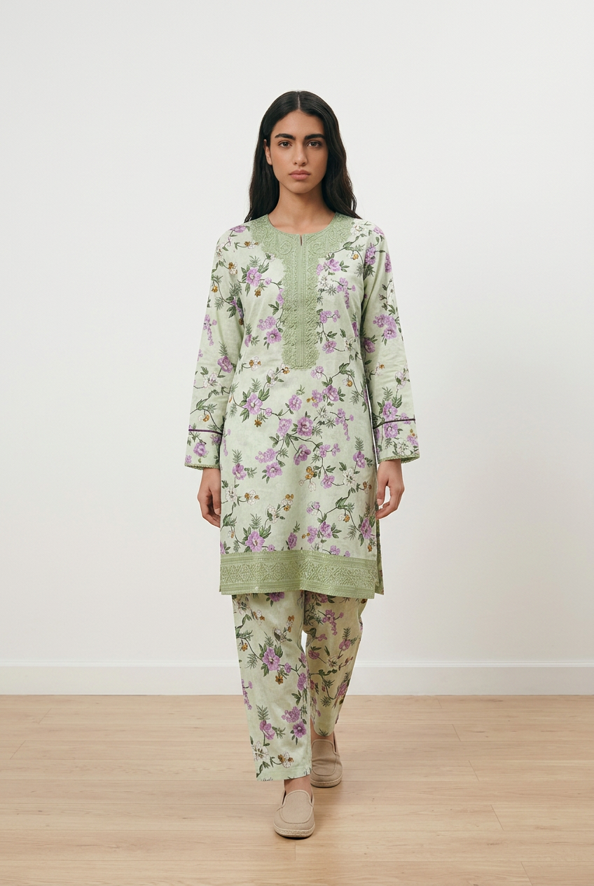 2 PC Embroided Lawn - Available in Different Colors
